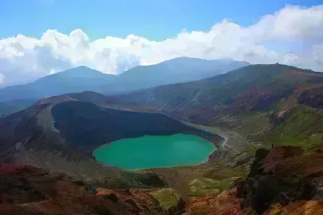 Crater lake in Zao Onsen, Tohoku, Japan
