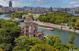View of the Dome of the Peace Memorial Park in Hiroshima.