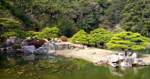 Pond at Ritsurin Garden, Shikoku